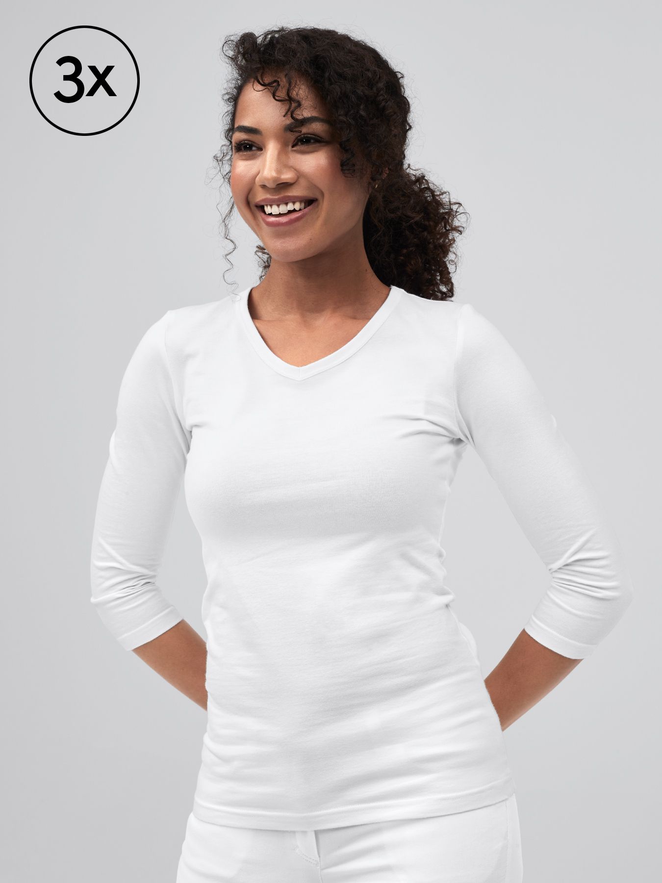 Damen ¾-Arm-Shirt PAU 3er-Pack